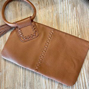 HOBO Sable Hand Wristlet Brown Polished Leather Like New
